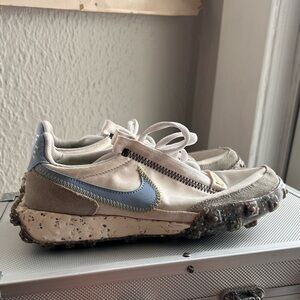 Nike Kids' White and Blue Sneakers